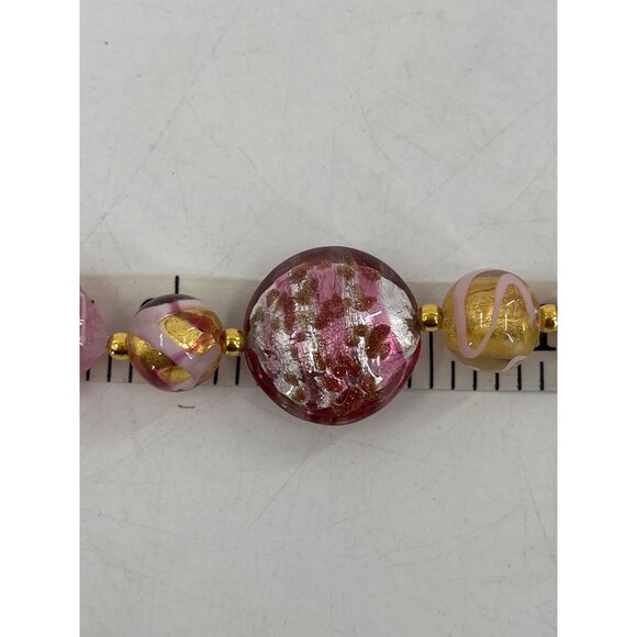 Stauer Rosa Murano Glass Beaded Necklace & Earrings Set With Gold Accents parure - Picture 13 of 16